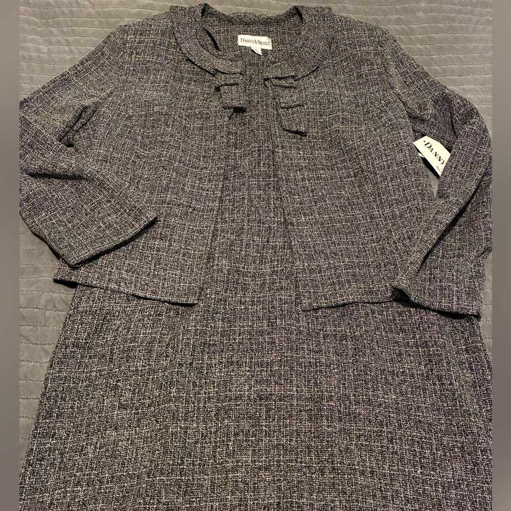 Danny & Nicole Women's Black Tweed Blazer and Dress Set